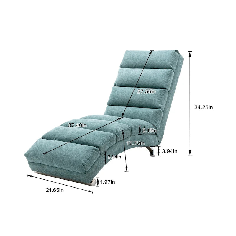 Chaise longue d'intérieur avec dossier inclinable
