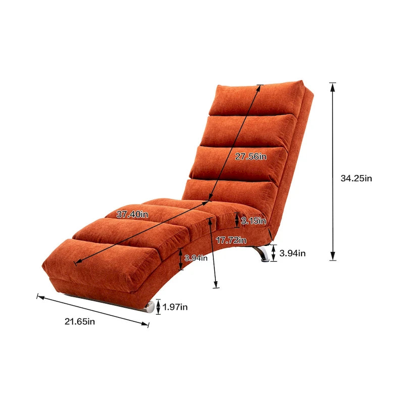 Chaise longue d'intérieur avec dossier inclinable
