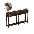 Console rustique avec tiroirs et étagère inférieure