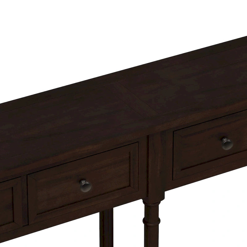 Console rustique avec tiroirs et étagère inférieure
