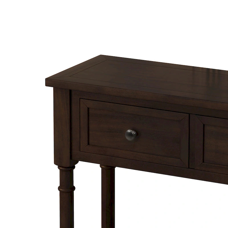 Console rustique avec tiroirs et étagère inférieure