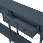 Console rustique avec tiroirs et étagère inférieure