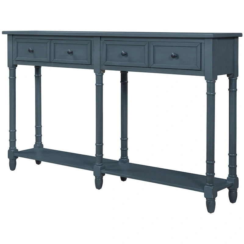 Console rustique avec tiroirs et étagère inférieure