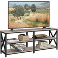 Meuble TV console en bois vintage à 3 niveaux pour téléviseurs jusqu'à 70 pouces