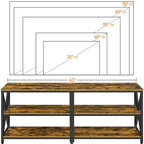 Meuble TV console en bois vintage à 3 niveaux pour téléviseurs jusqu'à 70 pouces