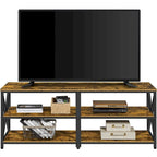 Meuble TV console en bois vintage à 3 niveaux pour téléviseurs jusqu'à 70 pouces