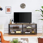 Meuble TV console en bois vintage à 3 niveaux pour téléviseurs jusqu'à 70 pouces