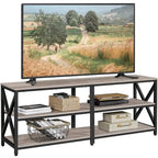 Meuble TV console en bois vintage à 3 niveaux pour téléviseurs jusqu'à 70 pouces