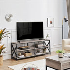 Meuble TV console en bois vintage à 3 niveaux pour téléviseurs jusqu'à 70 pouces