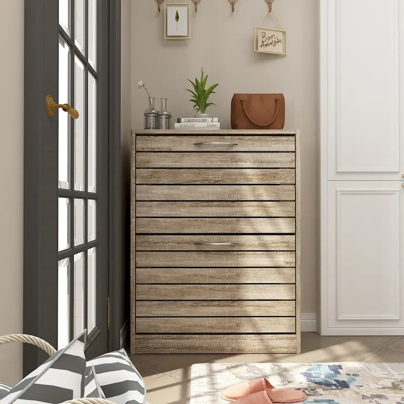 Meuble à chaussures 2 niveaux avec banc