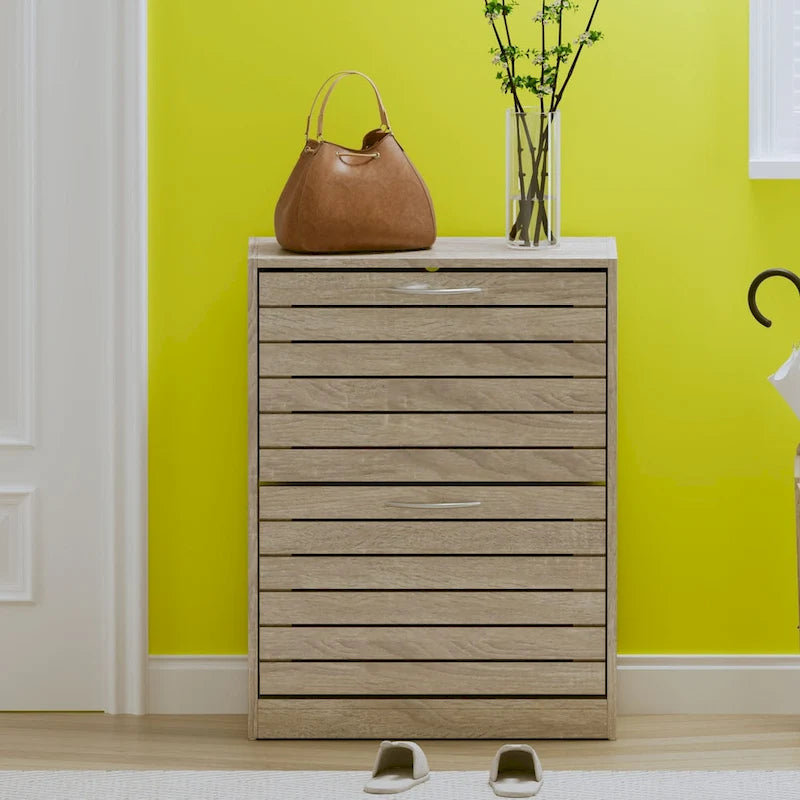 Meuble à chaussures 2 niveaux avec banc