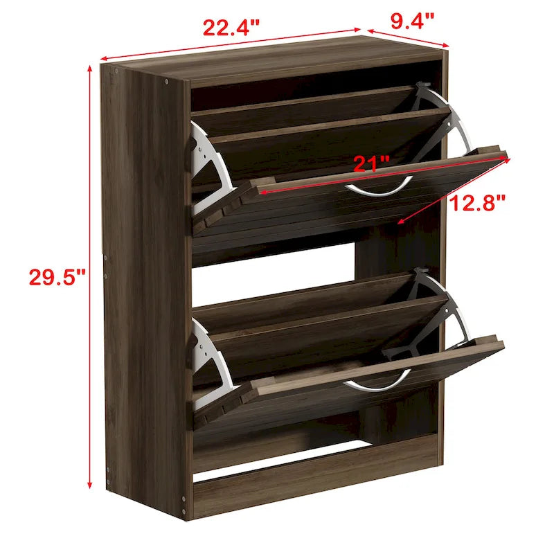 Meuble à chaussures 2 niveaux avec banc