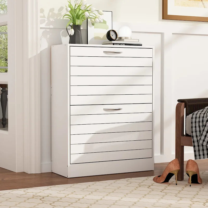 Meuble à chaussures 2 niveaux avec banc
