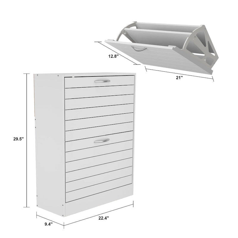 Meuble à chaussures 2 niveaux avec banc