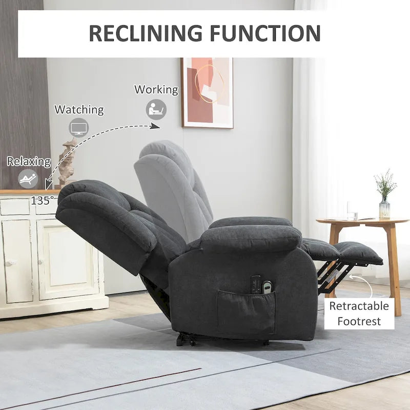 Fauteuil inclinable releveur avec massage pour personnes âgées