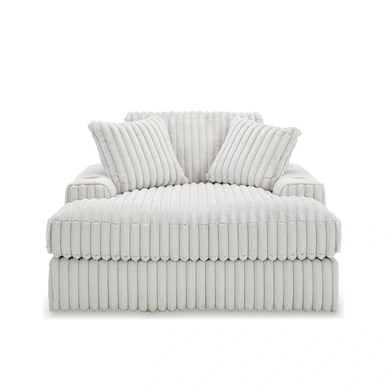 Chaise longue surdimensionnée et rembourrée avec porte-gobelets et recharge USB