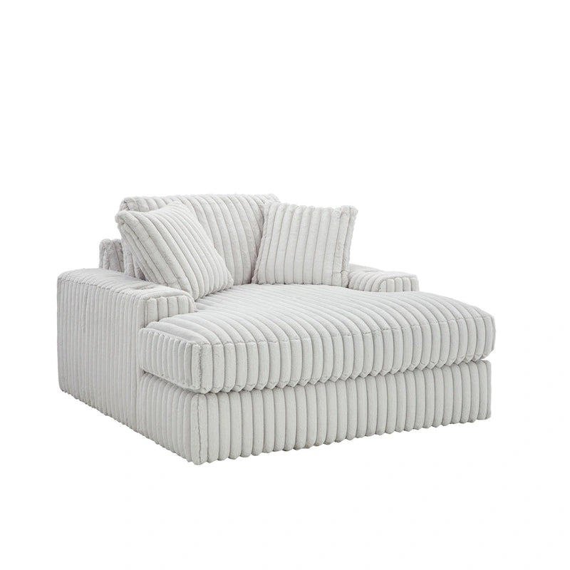 Chaise longue surdimensionnée et rembourrée avec porte-gobelets et recharge USB