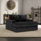 Chaise longue surdimensionnée et rembourrée avec porte-gobelets et recharge USB