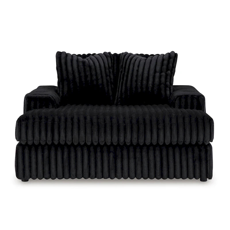 Chaise longue surdimensionnée et rembourrée avec porte-gobelets et recharge USB