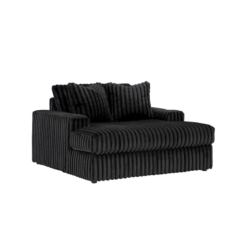 Chaise longue surdimensionnée et rembourrée avec porte-gobelets et recharge USB
