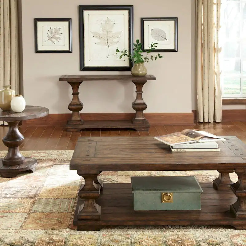 Table d'appoint ronde sur pied avec plateau en bois à lattes