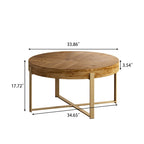 Table basse ronde avec piètement en métal