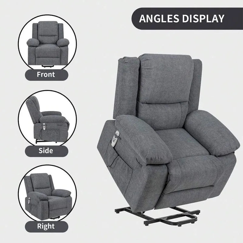 Fauteuil inclinable releveur avec massage et chauffage lombaire