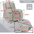 Fauteuil inclinable releveur avec massage et chauffage lombaire