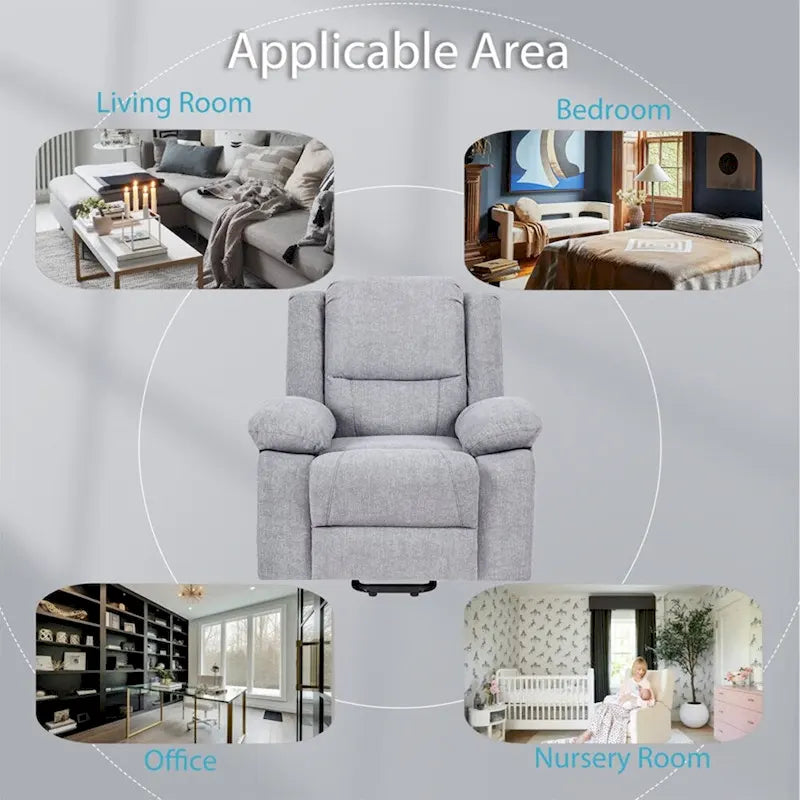 Fauteuil inclinable releveur avec massage et chauffage lombaire