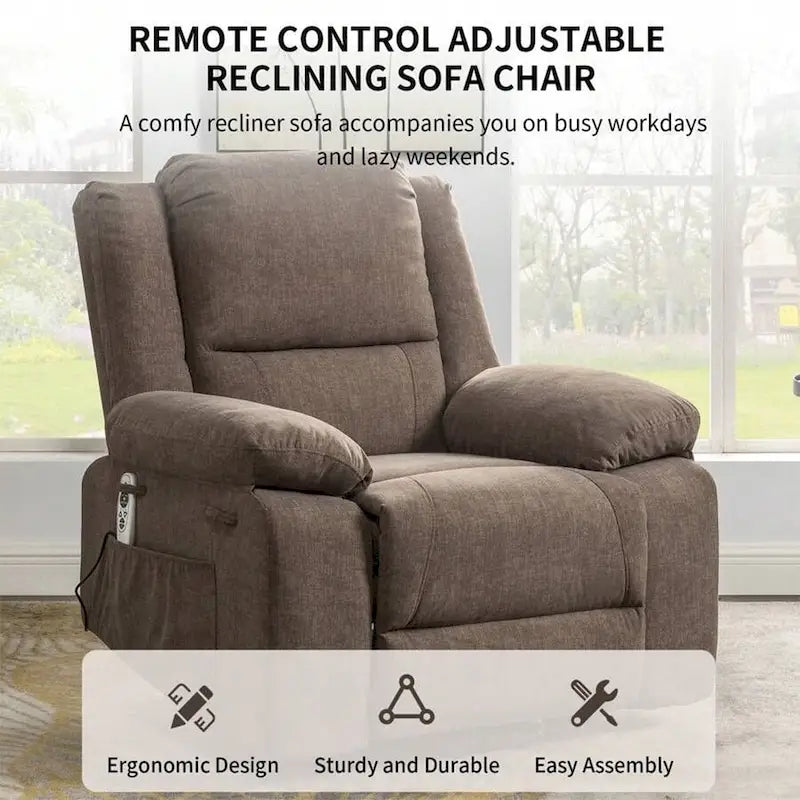 Fauteuil inclinable releveur avec massage et chauffage lombaire