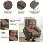 Fauteuil inclinable releveur avec massage et chauffage lombaire