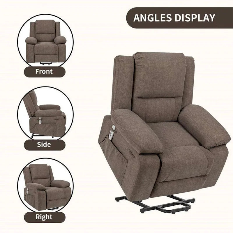 Fauteuil inclinable releveur avec massage et chauffage lombaire