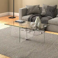 Table basse en verre trempé avec cadre en métal