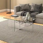 Table basse en verre trempé avec cadre en métal