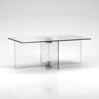 Table basse en verre trempé avec cadre en métal
