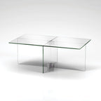 Table basse en verre trempé avec cadre en métal