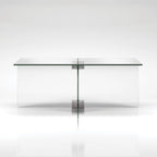 Table basse en verre trempé avec cadre en métal