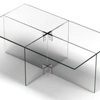 Table basse en verre trempé avec cadre en métal