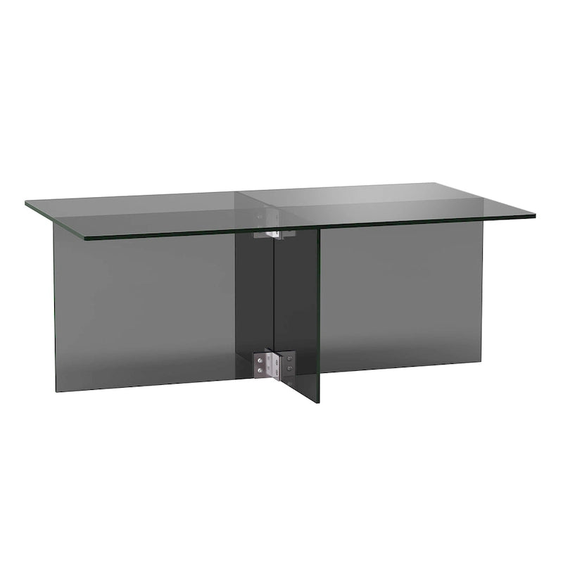 Table basse en verre trempé avec cadre en métal