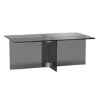 Table basse en verre trempé avec cadre en métal