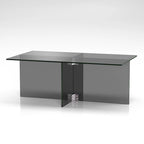 Table basse en verre trempé avec cadre en métal