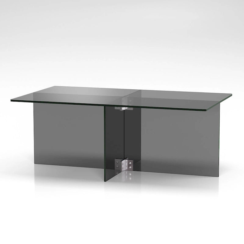 Table basse en verre trempé avec cadre en métal