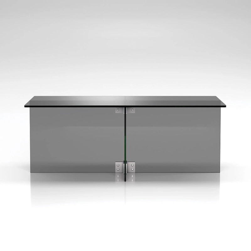 Table basse en verre trempé avec cadre en métal