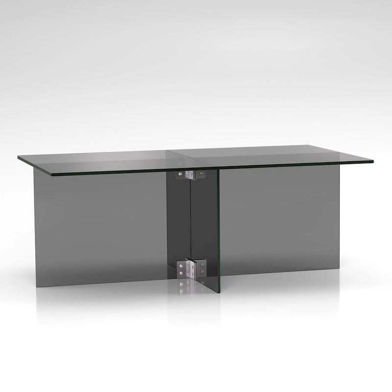 Table basse en verre trempé avec cadre en métal