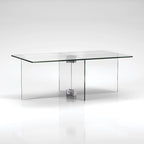 Table basse en verre trempé avec cadre en métal