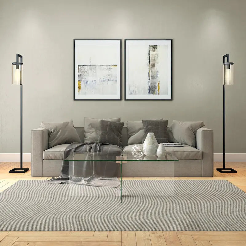 Table basse en verre trempé avec cadre en métal