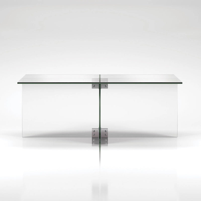 Table basse en verre trempé avec cadre en métal