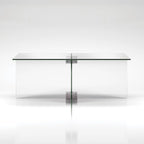 Table basse en verre trempé avec cadre en métal
