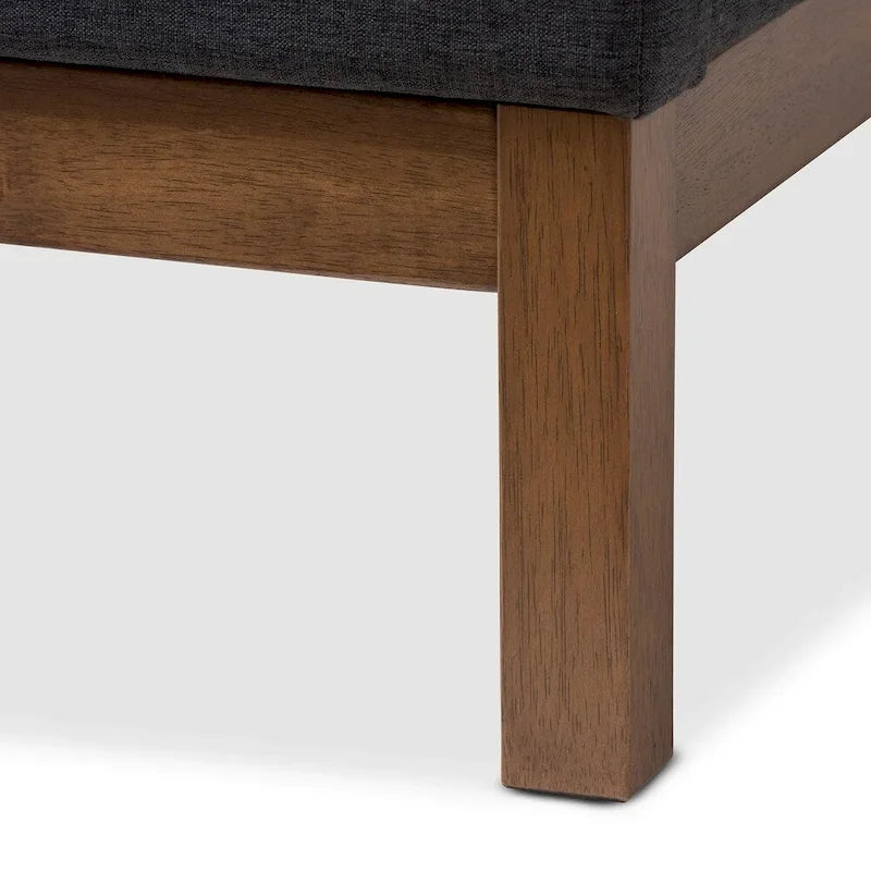 Lit plateforme contemporain en tissu avec tête de lit ailée