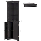 Meuble d'angle haut avec portes et étagères réglables